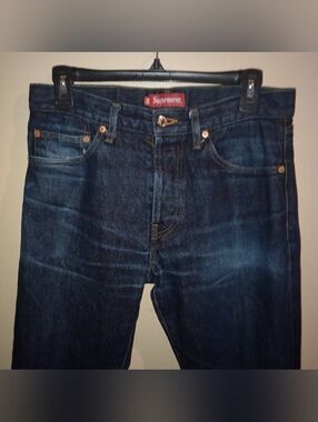 Supreme Rigid Selvedge Denim Jeans Button Fly Closure Slim Fit Mens size 30